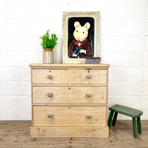 fig 1. Rustic Antique Pine Chest of Drawers