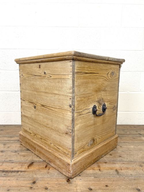 fig 1. Antique Stripped Pine Storage Box or Trunk