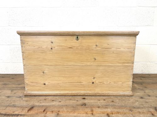 fig 1. Antique Pine Trunk or Storage Chest