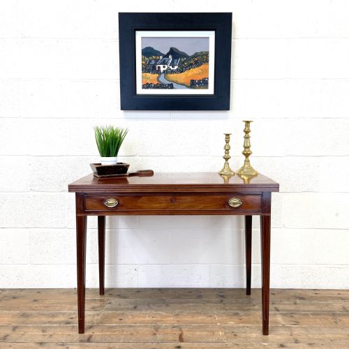 fig 1. 19th Century Mahogany Fold Over Tea Table
