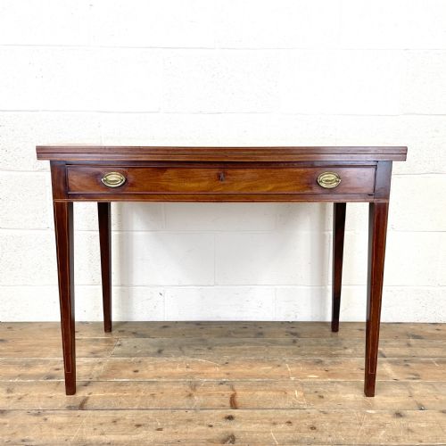 19th Century Mahogany Fold Over Tea Table