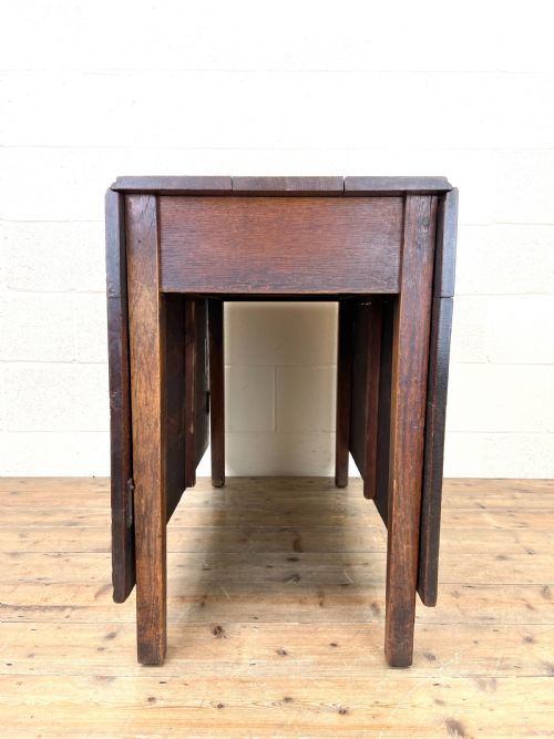 fig 1. Antique Georgian Oak Drop Leaf Dining Table