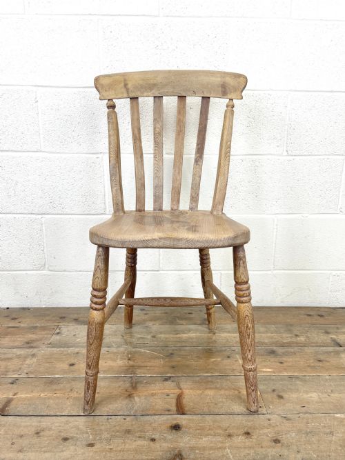 fig 3. Set of Four Slat Back Antique Kitchen Chairs