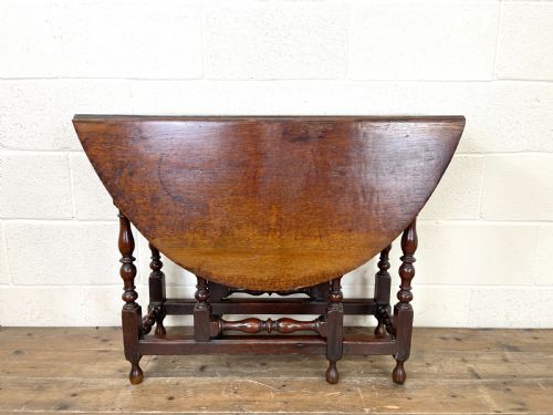 fig 2. 19th Century Antique Oak Gate Leg Table