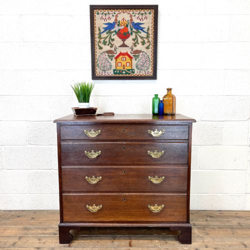 fig 1. 19th Century Antique Oak Chest of Drawers