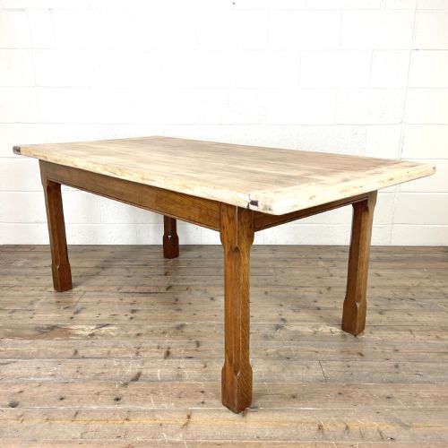 Antique Oak Scrub Top Kitchen Table