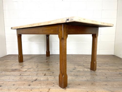 fig 1. Antique Oak Scrub Top Kitchen Table