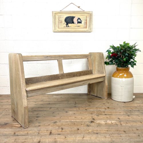 fig 1. Rustic Oak Bench with Open Back