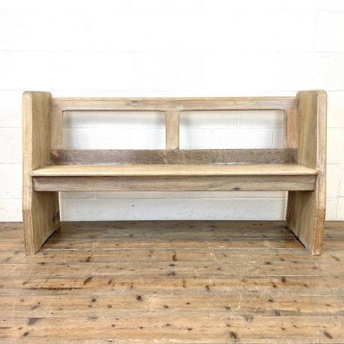 Rustic Oak Bench with Open Back