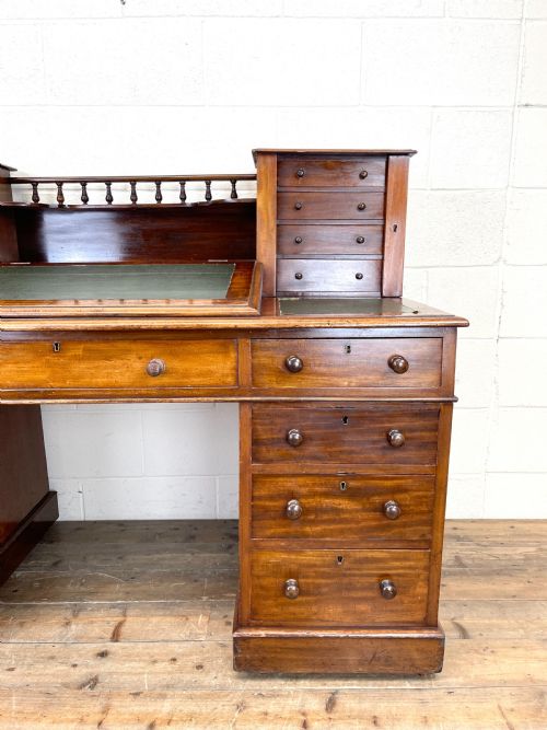 fig 1. Large Victorian Mahogany Dickens Desk