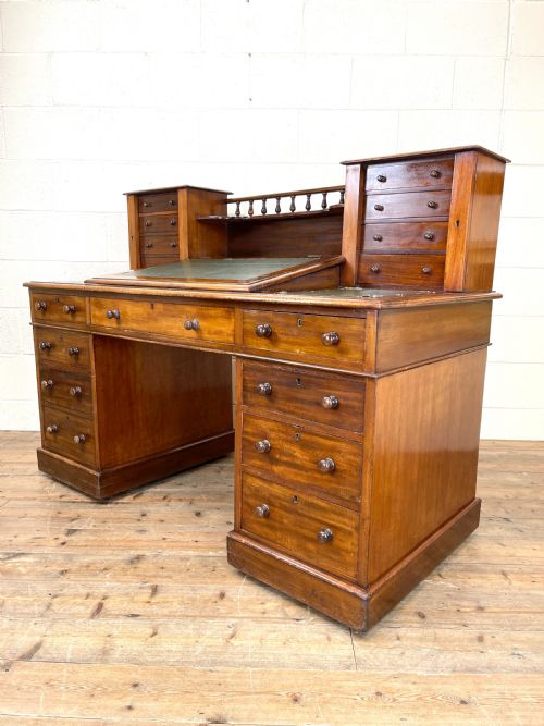Large Victorian Mahogany Dickens Desk