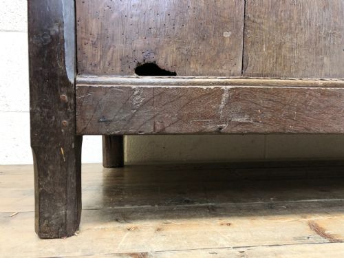 fig 1. Antique 18th Century Oak Coffer with Three Panel Front
