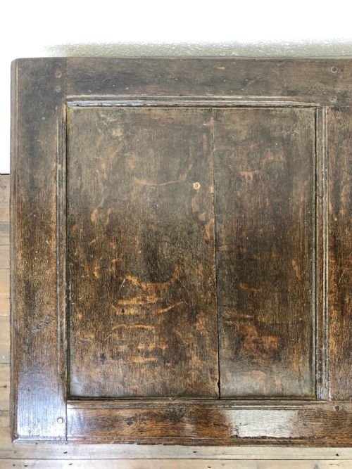 fig 2. Antique 18th Century Oak Coffer with Three Panel Front
