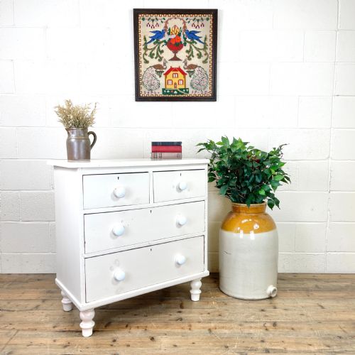fig 1. White Painted Vintage Chest of Drawers