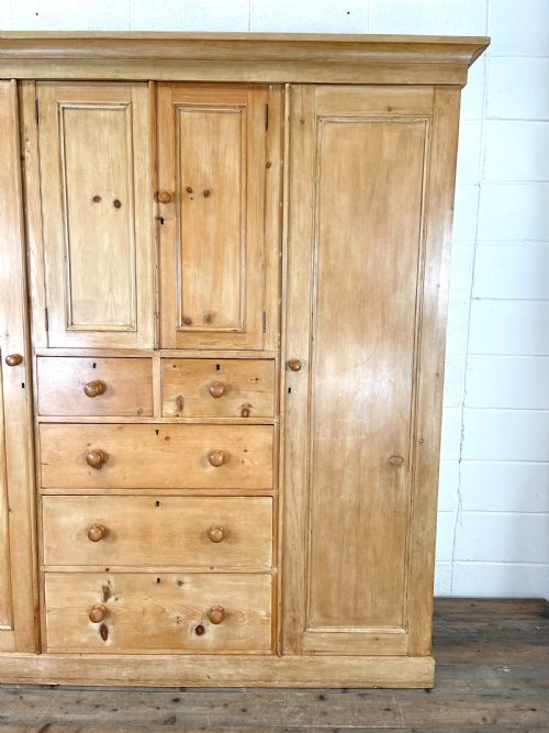 fig 1. Large Antique Pine Wardrobe 