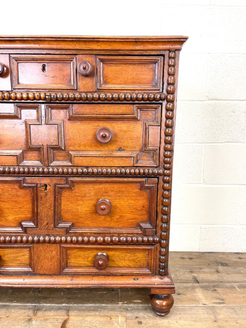 fig 1. Antique Oak Chest of Drawers