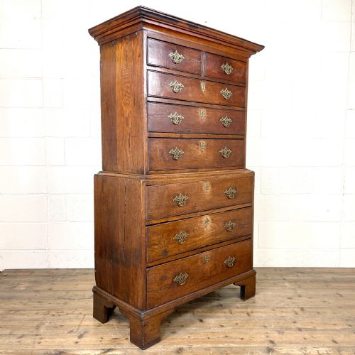 Antique Georgian Oak Chest on Chest