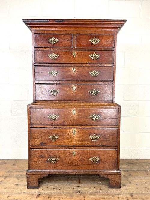 fig 2. Antique Georgian Oak Chest on Chest