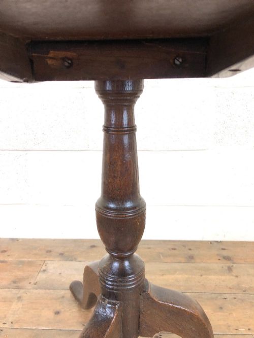 fig 1. EARLY 19TH CENTURY ANTIQUE OAK PILLAR TABLE