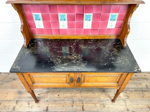 fig 2. Antique Oak and Marble Washstand