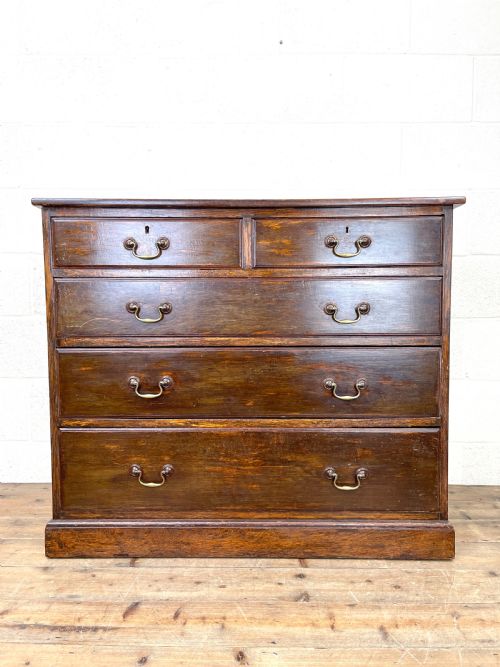 fig 1. Antique Oak Chest of Drawers