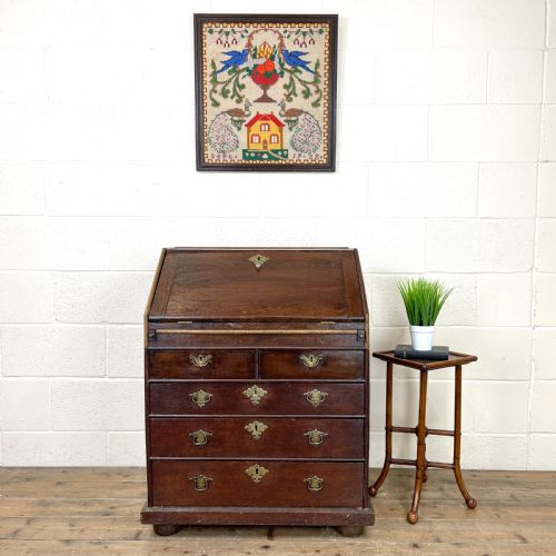 fig 1. Small 18th Century Antique Oak Bureau