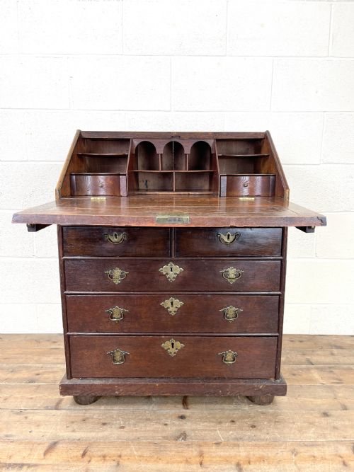 fig 2. Small 18th Century Antique Oak Bureau