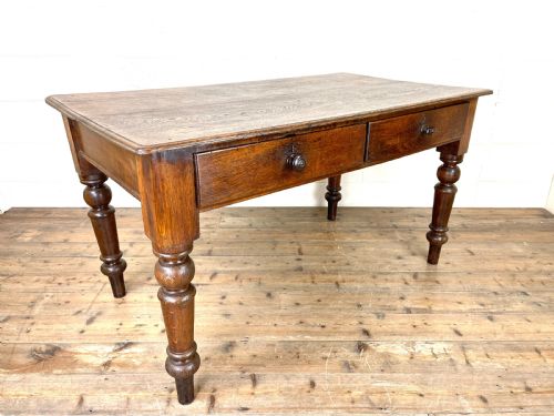 fig 1. Antique Oak Farmhouse Kitchen Table