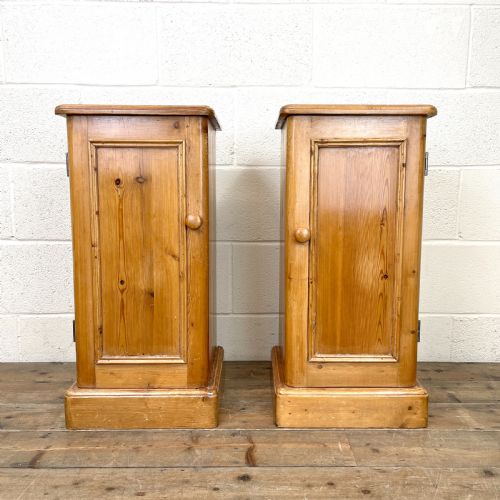 Pair of Antique Pine Bedside Cupboards
