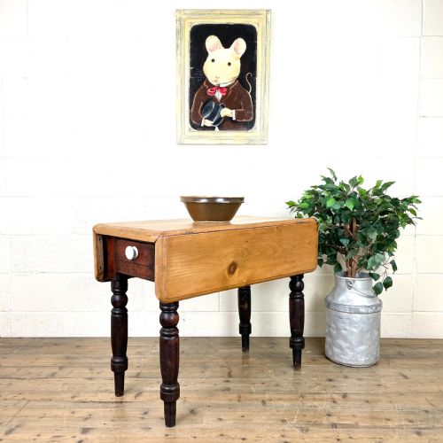 fig 1. Antique Pine Drop Leaf Table