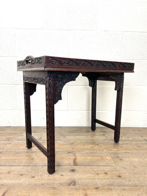 fig 1. Antique Carved Tray Table