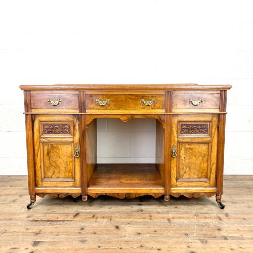 Antique Pine and Walnut Sideboard