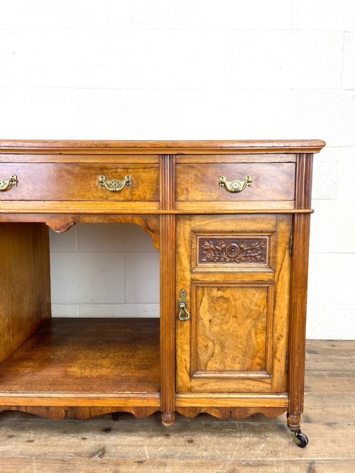 fig 1. Antique Pine and Walnut Sideboard