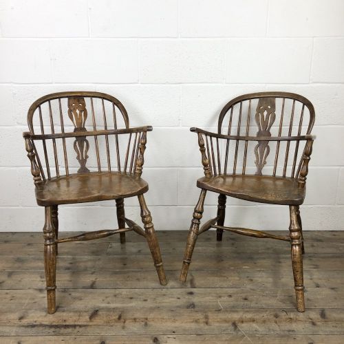 Pair of Antique Windsor Armchairs