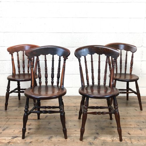 Set of Four Antique Penny Dining Chairs