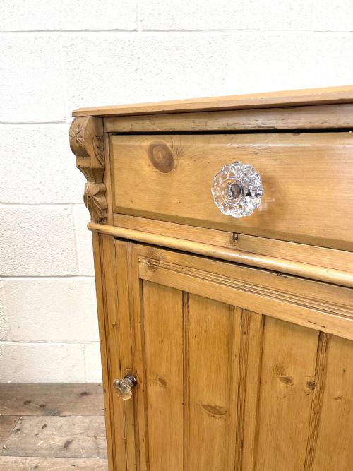 fig 1. TWO SIMILAR ANTIQUE PINE BEDSIDE CUPBOARDS