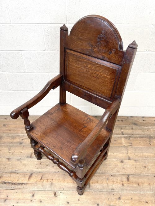 fig 1. PAIR OF ANTIQUE OAK THRONE CHAIRS