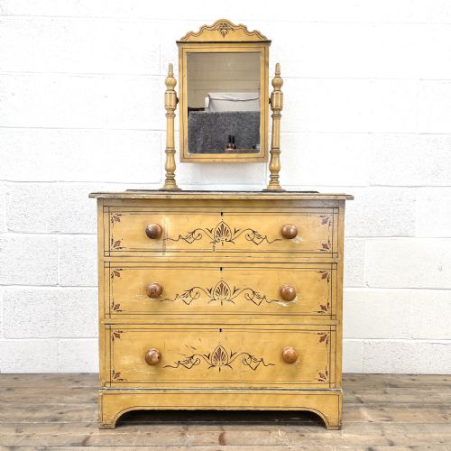 Antique Painted Pine Dressing Chest