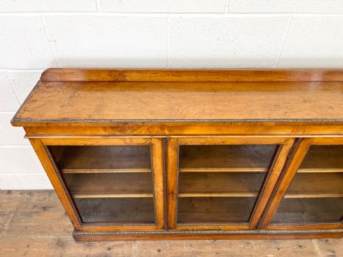 fig 2. 19TH CENTURY ANTIQUE GLAZED WALNUT BOOKCASE