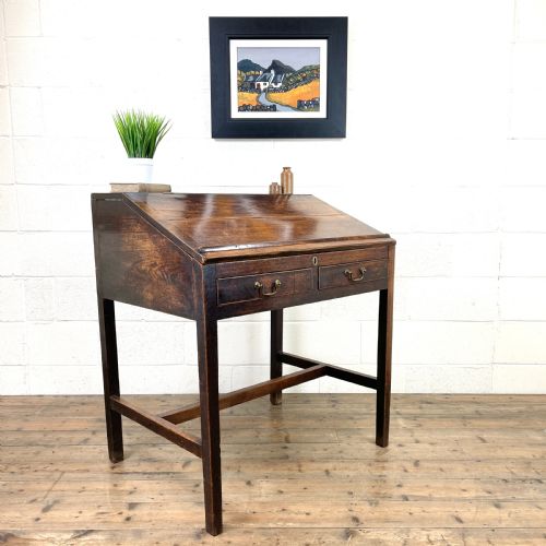fig 1. ANTIQUE MAHOGANY CLERK’S DESK OR BUREAU