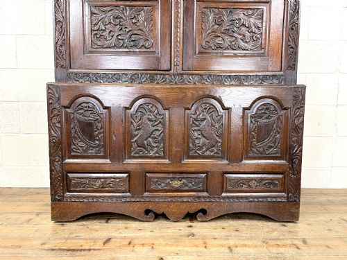 fig 1. Antique Carved Oak Hanging Cupboard