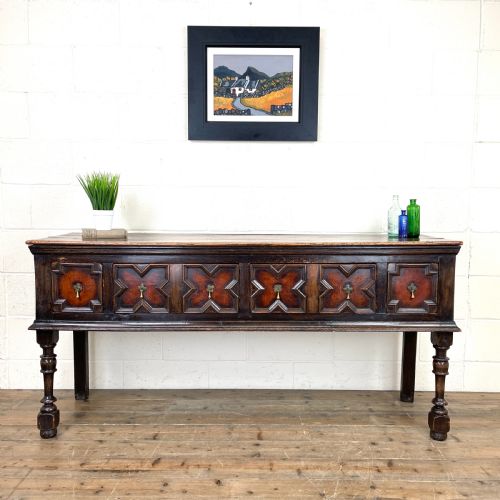 fig 1. ANTIQUE 18TH CENTURY GEOMETRIC DRESSER BASE
