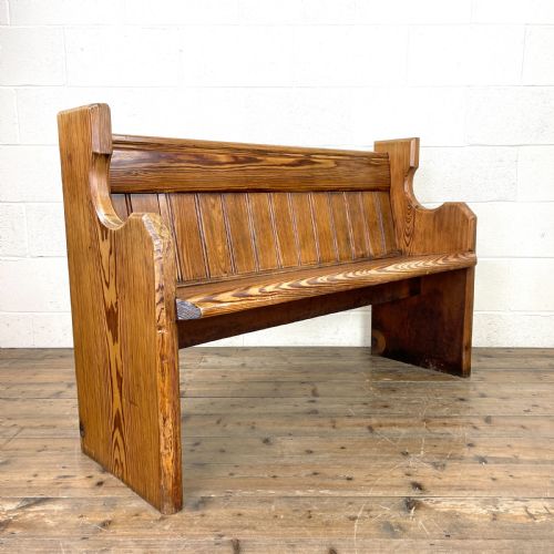 Antique Pitch Pine Church Pew