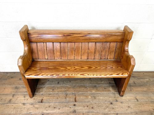fig 2. Antique Pitch Pine Church Pew