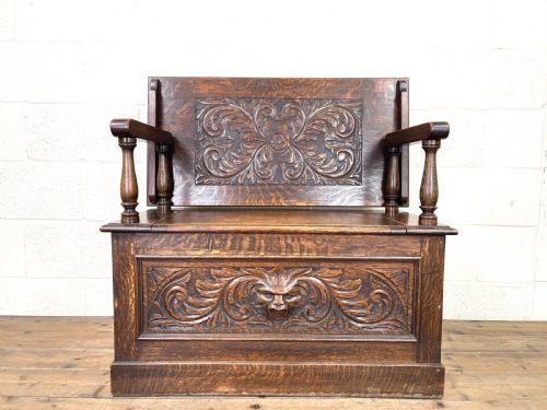 fig 1. Antique Oak Settle