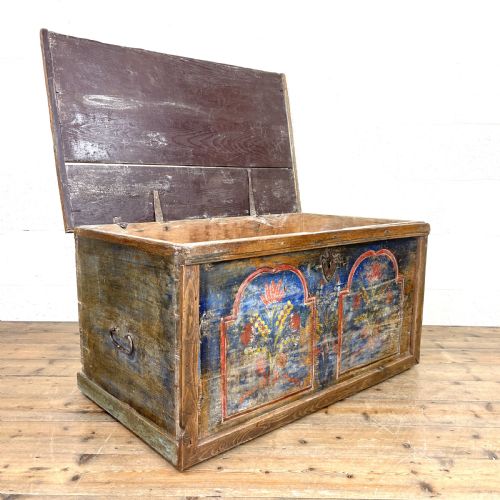 Painted Antique Rustic Trunk