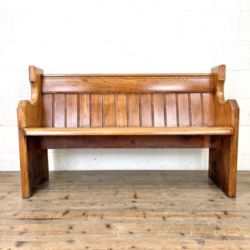 Antique Pitch Pine Church Pew