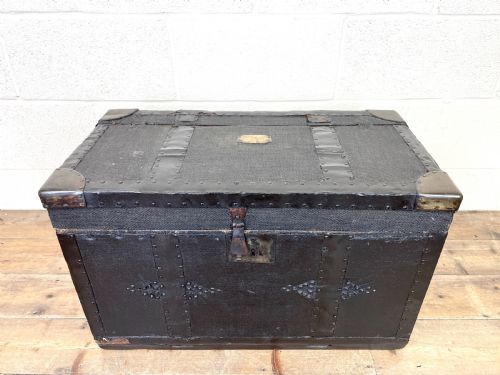fig 2. Antique Canvas and Metal Bound Trunk