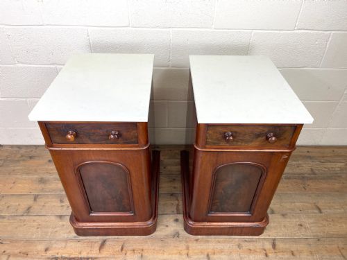 fig 1. Pair of Antique Mahogany Bedside Cabinets