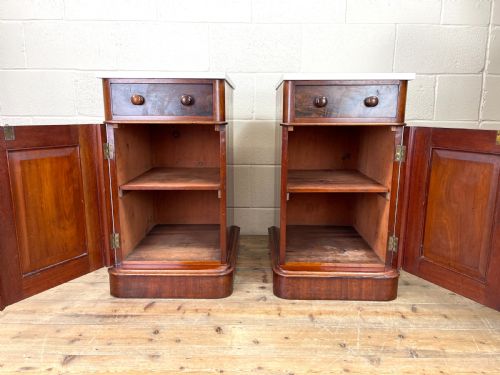 fig 2. Pair of Antique Mahogany Bedside Cabinets